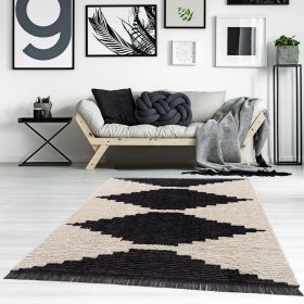 Amanda Black & Ivory Modern Area Rug