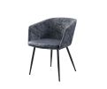 Taigi 3Pc Pack Chair & Table; Gray Velvet & Black