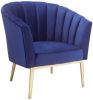 Colla Accent Chair in Midnight Blue Velvet & Gold