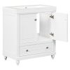 30" Bathroom Vanity with Sink;  Combo;  Cabinet with Doors and Drawer;  Solid Frame and MDF Board;  White