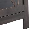 Set of 2 Nightstand, Bedside Furniture with X-Shaped Door, Bedroom End Table,Deep Gray