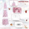 7 Feet Pre-Lit Snow Flocked Hinged Pencil Christmas Tree with 300 Lights and 8 Modes