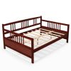 Full Size Metal Daybed Frame with Guardrails