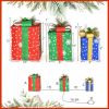 3 PCS Christmas Lighted Gift Boxes Set Decoration with 52 Pre-lit LED Lights