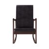 Raina Rocking Chair; Dark Brown PU & Espresso Finish