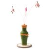 Vintage Vase-shaped Cat Scratching Post with 3 Feather Toys