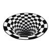 Large 31.5 Inch 3D Printed Round Vortex Illusion Areas Rug, Carpet Floor Door Mat Anti-Slip for Living Room Bedroom Office Black