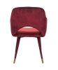 Applewood Accent Chair; Bordeaux-Red Velvet & Gold