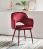 Applewood Accent Chair; Bordeaux-Red Velvet & Gold