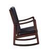 Raina Rocking Chair; Dark Brown PU & Espresso Finish