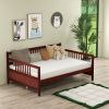 Full Size Metal Daybed Frame with Guardrails