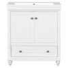 30" Bathroom Vanity with Sink;  Combo;  Cabinet with Doors and Drawer;  Solid Frame and MDF Board;  White