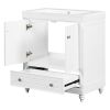 30" Bathroom Vanity with Sink;  Combo;  Cabinet with Doors and Drawer;  Solid Frame and MDF Board;  White