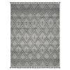 Vail Dowlan Gray and Charcoal - Wool and Cotton Area Rug with Tassels 5x8