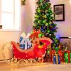 4 FT Long Christmas Sleigh Decoration with 94 Pre-lit Warm Bright LED Lights