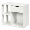 3-Tier Side Table with Storage Shelf and Drawer Space