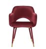 Applewood Accent Chair; Bordeaux-Red Velvet & Gold