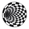 Large 31.5 Inch 3D Printed Round Vortex Illusion Areas Rug, Carpet Floor Door Mat Anti-Slip for Living Room Bedroom Office Black