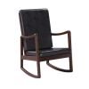 Raina Rocking Chair; Dark Brown PU & Espresso Finish