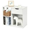 3-Tier Side Table with Storage Shelf and Drawer Space