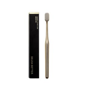 Household Gold-plated Ultra-fine Soft-bristle Toothbrush (Option: Rose Gold White Bristle)