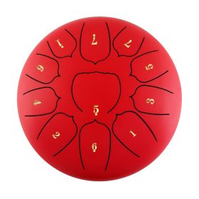 10-inch 11-tone Hollow Drum Musical Instrument (Option: 10 Inch 11 Tone Chinese Red)