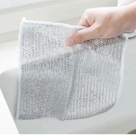 Cleaning Cloth Grid Oil-free Rag Kitchen Stove Dish Washing Pot Cleaning Cloth (Option: Single Layer-Size 20x 20cm)