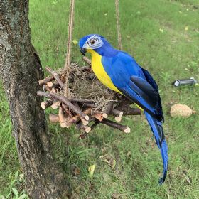 Simulation Animal Parrot Tree Landscaping Decoration (Option: Bird Nest 35CM Blue)