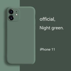 All-inclusive Soft Protection Liquid Silicone Phone Case Fine Hole (Option: Dark Night Green-IPhone13mini)