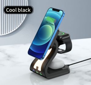 Magnetic Suction Multifunctional Integrated Wireless Charging (Color: Black)