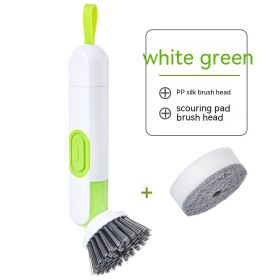 Kitchen Multi-functional Dish Brush (Option: White And Green)