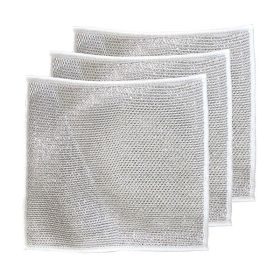 Cleaning Cloth Grid Oil-free Rag Kitchen Stove Dish Washing Pot Cleaning Cloth (Option: Double Layer-Size 20x 20cm)