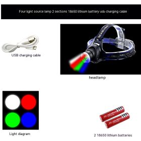 Green Light 4 Light V9 White Red Green Blue Four Light Source Headlight (Option: Suit 1200 MA)