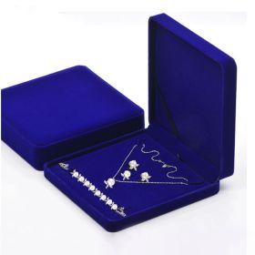 Flannel Jewelry Box Necklace Ring Earrings (Option: Royal Blue Large Suit-Set)