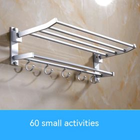 Simple Perforated Bathroom Folding Aluminum Towel Rack (Option: 60 Activity Bath Towel Rack)