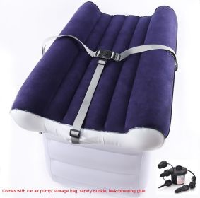 Portable Baby And Children's Long-distance Bus, High-speed Rail, Airplane, Travel Inflatable Bed (Option: Navy Blue-Electric pump)