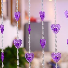 Household Plastic Crystal Acrylic Door Chain Decoration (Option: Transparent purple-70x190)