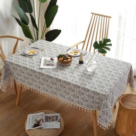 Retro Blue And White Porcelain Chinese Square Dining Table Tablecloth (Option: As Shown In The Figure-60X60CM70g)