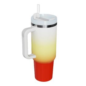 304 Stainless Steel Belt Handle Straw Large Ice Cup (Option: Gradient Sunset-40oz)