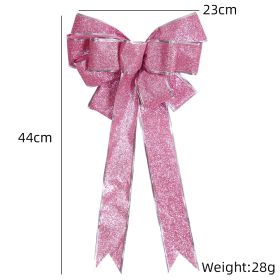 New Christmas Bowknot Hanging Decoration Party Atmosphere Layout Props (Option: Glitter Powder Bow)