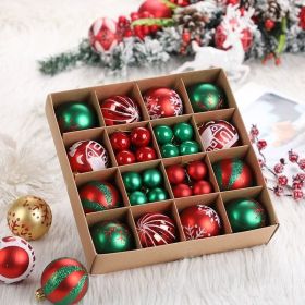 Christmas Tree Decorations Pendant Color Glossy Christmas Ball (Option: Red Green 44PCs)