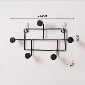 Iron Doorway Hallway Hook Art Dot Decorative Hook Key Hanger Fitting Room Coat Rack Punch-free (Option: Black Square 5)