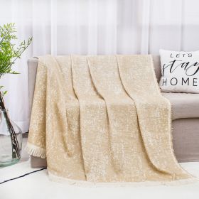 Cotton Linen Plain Class A Simple Ins Style Tassel Blanket (Option: Sunflower-130x150)