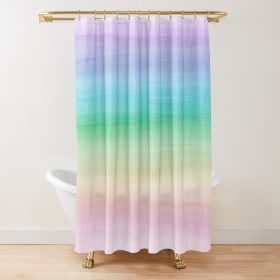 Sage Green Watercolor Ombre Shower Curtain Bathroom Fabric (Option: 6 W90xH180cm)