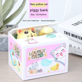 Music Steal Money Cat Coin Bank Money Box Christmas Gift (Option: New Yellow Cat)