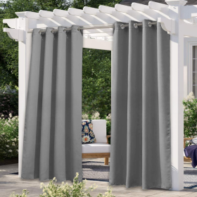 Solid Color Outdoor Waterproof And Sun Protection UV Protection High Precision Black Silk Shading Curtain (Option: Gray-132 × 183cm)