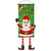 Christmas Flag Elf Snowman Cloth Hanging Cartoon Canvas Window Wall Decoration Supplies Scroll Flag