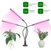 Top LED Grow Light,6000K Full Spectrum Clip Plant Growing Lamp with White Red LEDs for Indoor Plants,5-Level Dimmable,Auto On Off Timing 4 8 12Hrs