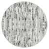 Milano Washable Manhattan Silver Woven Round Area Rug