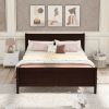 Full Size Wood Platform Bed with Headboard and Wooden Slat Support